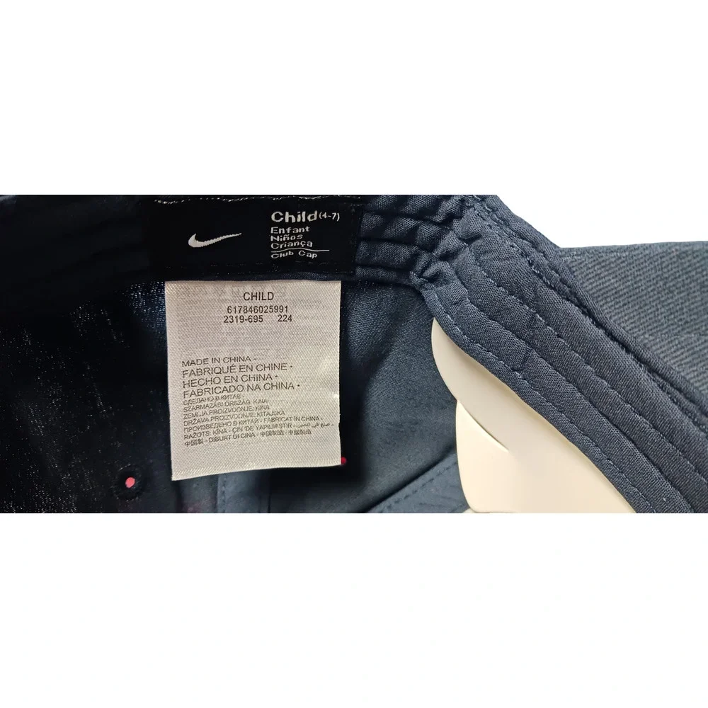 Nike Club Cap Kids Youth Swoosh Adjustable Hat Obsidian White Size 4-7 New